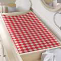 Red And White Check Pattern Print Changing Pad Cover