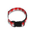 Red And White Check Pattern Print Dog Collar