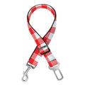 Red And White Check Pattern Print Dog Seat Belt