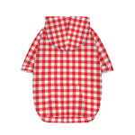 Red And White Check Pattern Print Dog Zip Up Hoodie