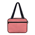 Red And White Check Pattern Print Double Strap Bible Bag