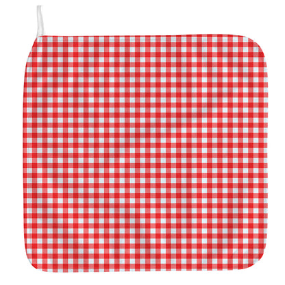 Red And White Check Pattern Print Hand Towel