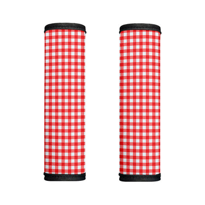 Red And White Check Pattern Print Handle Covers