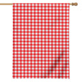Red And White Check Pattern Print House Flag