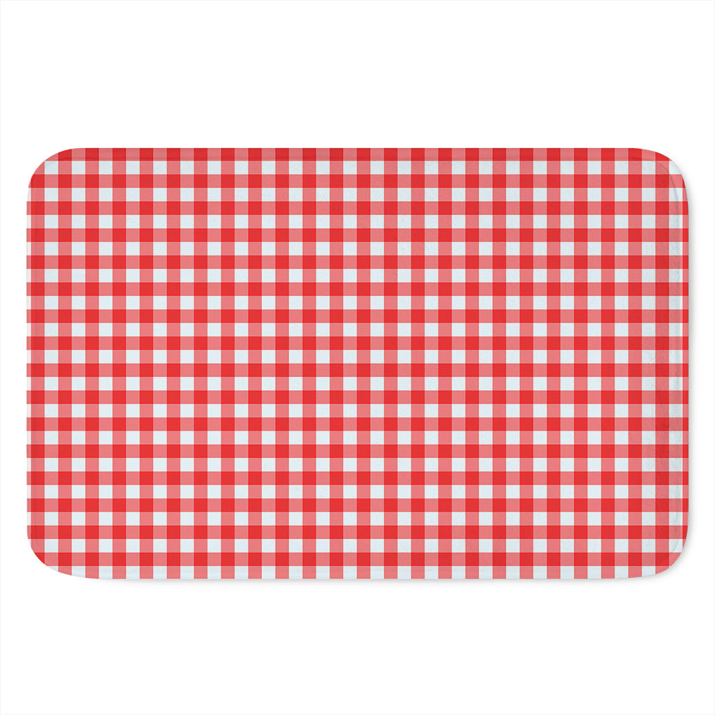 Red And White Check Pattern Print Indoor Door Mat
