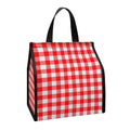 Red And White Check Pattern Print Insulated Lunch Tote
