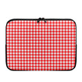 Red And White Check Pattern Print Laptop Sleeve