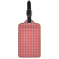 Red And White Check Pattern Print Luggage Tag