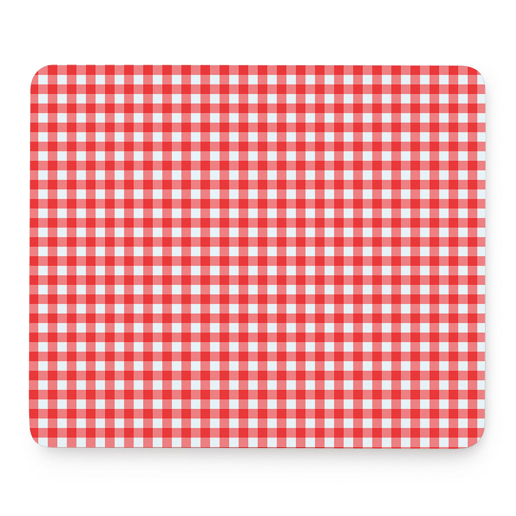 Red And White Check Pattern Print Mouse Pad