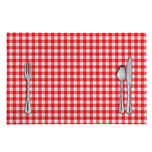 Red And White Check Pattern Print Placemat