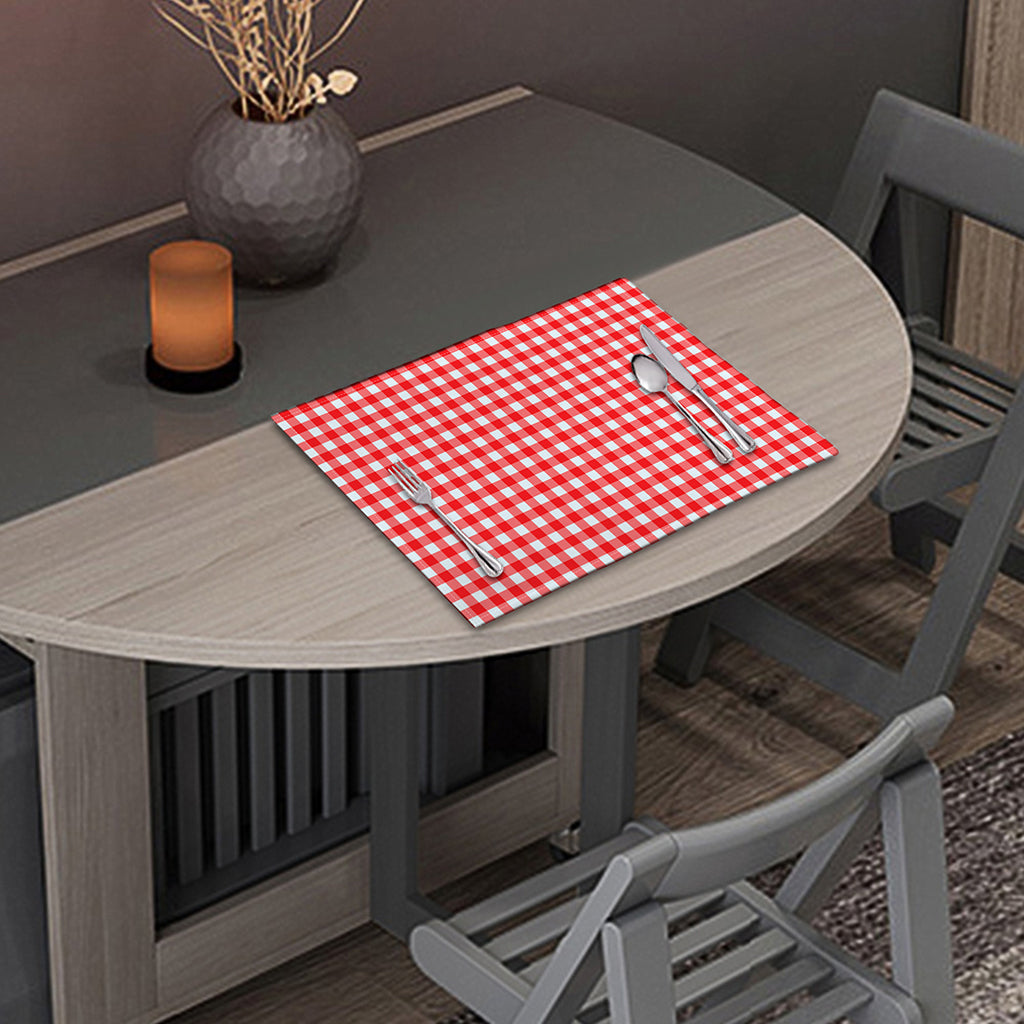 Red And White Check Pattern Print Placemat