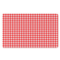 Red And White Check Pattern Print Polyester Doormat
