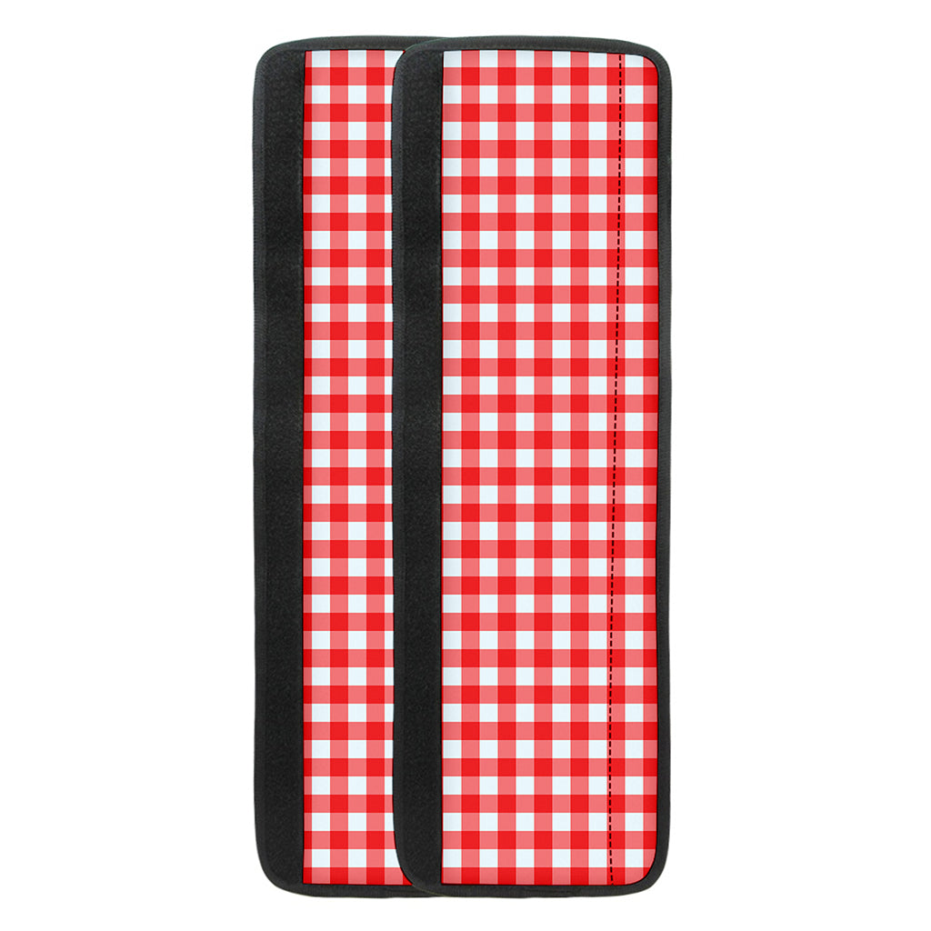 Red And White Check Pattern Print Refrigerator Handle Covers