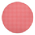 Red And White Check Pattern Print Round Blanket