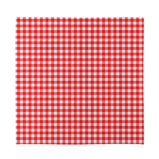 Red And White Check Pattern Print Silk Bandana