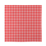 Red And White Check Pattern Print Silk Bandana