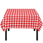 Red And White Check Pattern Print Tablecloth