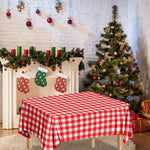 Red And White Check Pattern Print Tablecloth