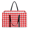 Red And White Check Pattern Print Utility Tote Bag