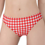 Red And White Check Pattern Print Women's Panties