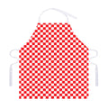 Red And White Checkered Pattern Print Adjustable Apron