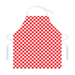 Red And White Checkered Pattern Print Adjustable Apron