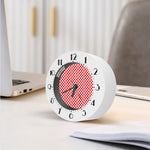 Red And White Checkered Pattern Print Alarm Clock