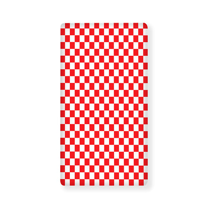 Red And White Checkered Pattern Print Baby Crib Sheet