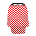 Red And White Checkered Pattern Print Baby Seat Cover