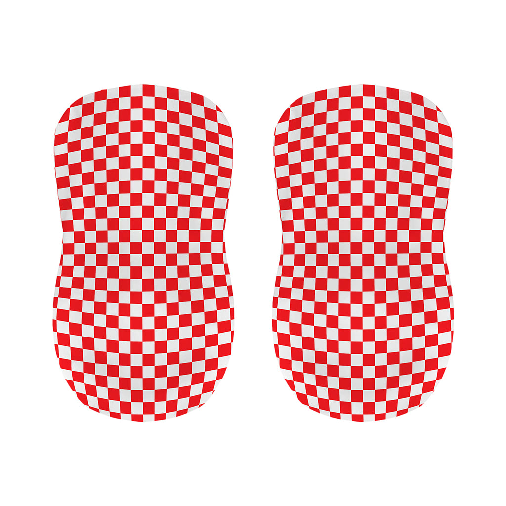 Red And White Checkered Pattern Print Bar Stool Covers