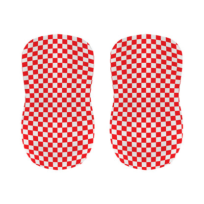 Red And White Checkered Pattern Print Bar Stool Covers