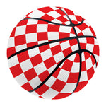 Red And White Checkered Pattern Print Basketball