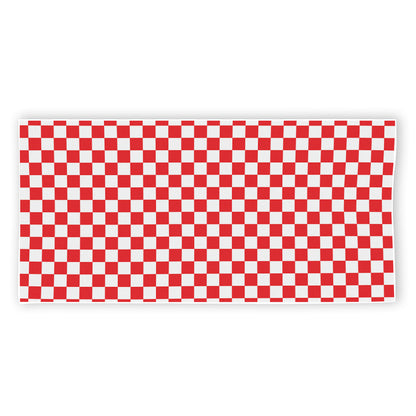Red And White Checkered Pattern Print Beach Towel