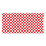 Red And White Checkered Pattern Print Beach Towel