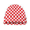 Red And White Checkered Pattern Print Beanie
