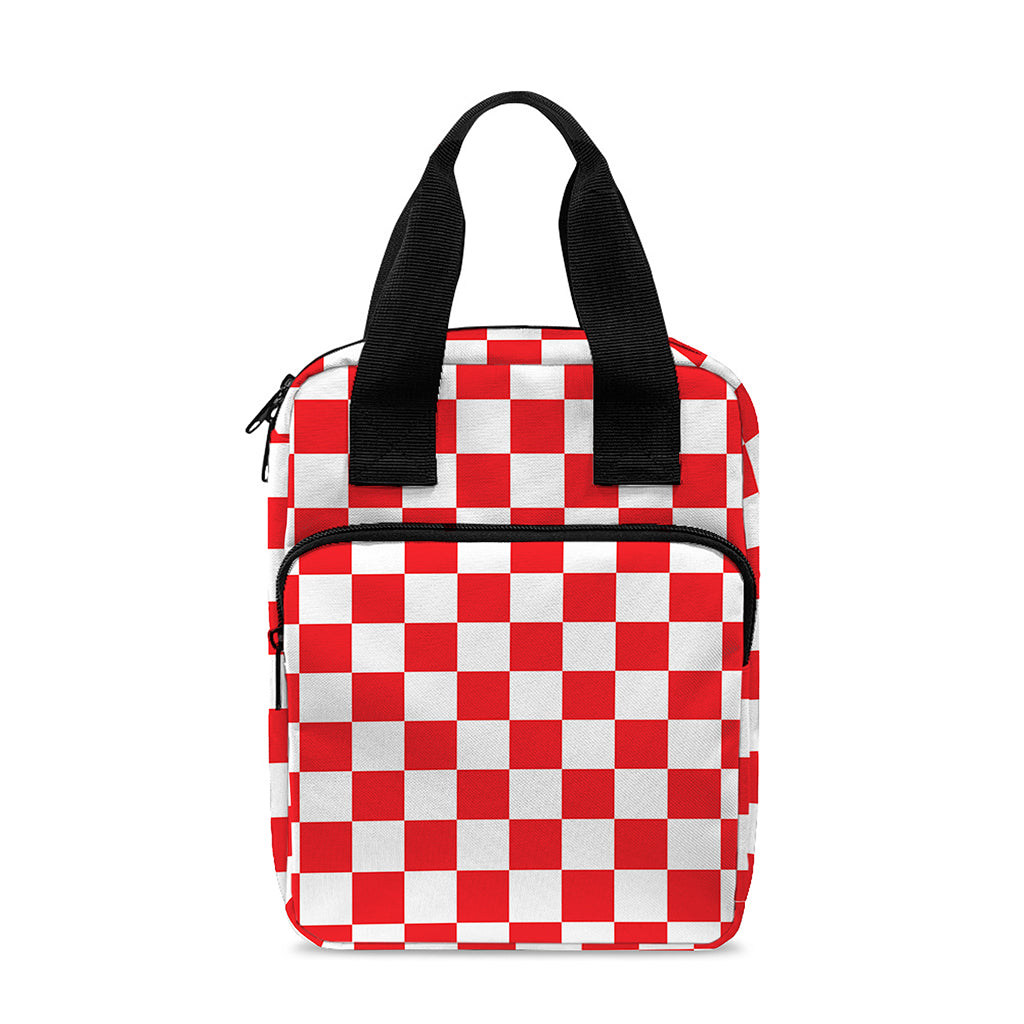 Red And White Checkered Pattern Print Bible Tote Bag
