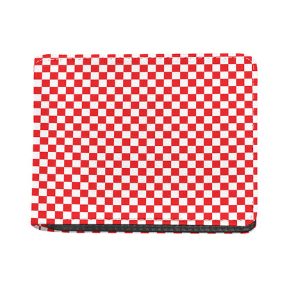 Red And White Checkered Pattern Print Bifold Wallet