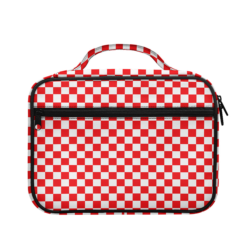 Red And White Checkered Pattern Print Briefcase Bible Bag