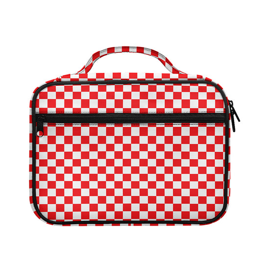 Red And White Checkered Pattern Print Briefcase Bible Bag