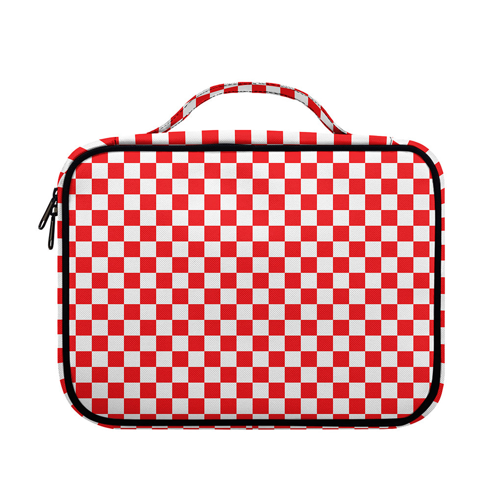 Red And White Checkered Pattern Print Briefcase Bible Bag