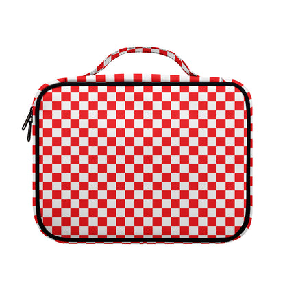 Red And White Checkered Pattern Print Briefcase Bible Bag