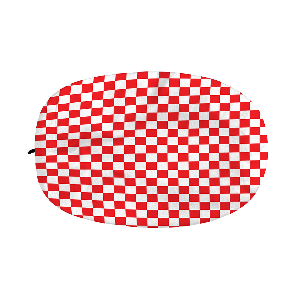 Red And White Checkered Pattern Print Car Side Mirror Covers