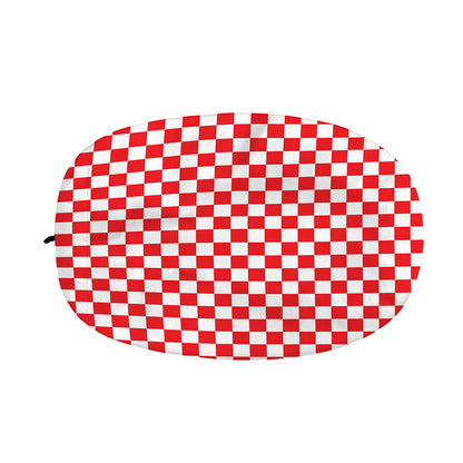 Red And White Checkered Pattern Print Car Side Mirror Covers