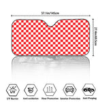 Red And White Checkered Pattern Print Car Windshield Sun Shade