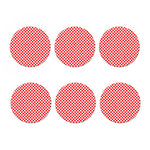 Red And White Checkered Pattern Print Coaster Set