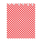Red And White Checkered Pattern Print Curtain
