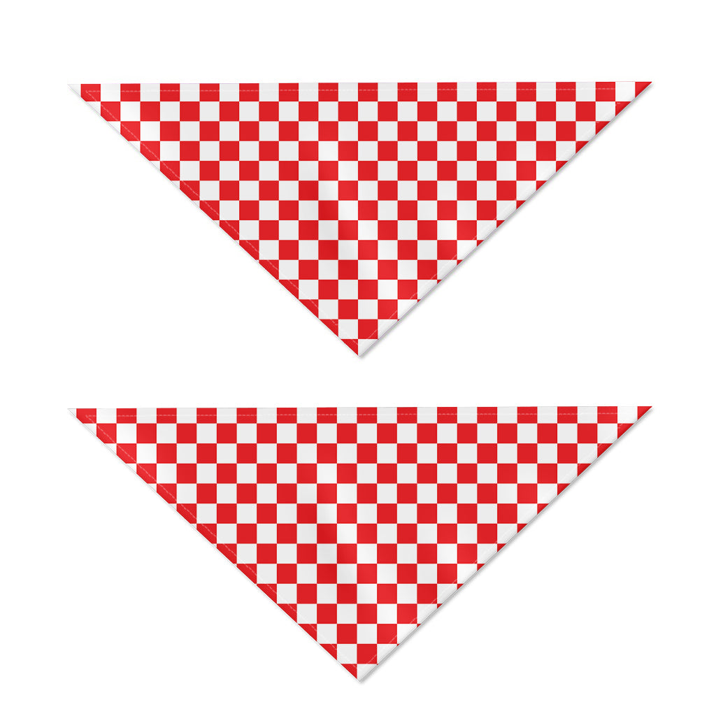 Red And White Checkered Pattern Print Dog Bandana