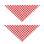 Red And White Checkered Pattern Print Dog Bandana
