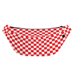 Red And White Checkered Pattern Print Fanny Pack