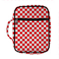 Red And White Checkered Pattern Print Front Pocket Bible Bag